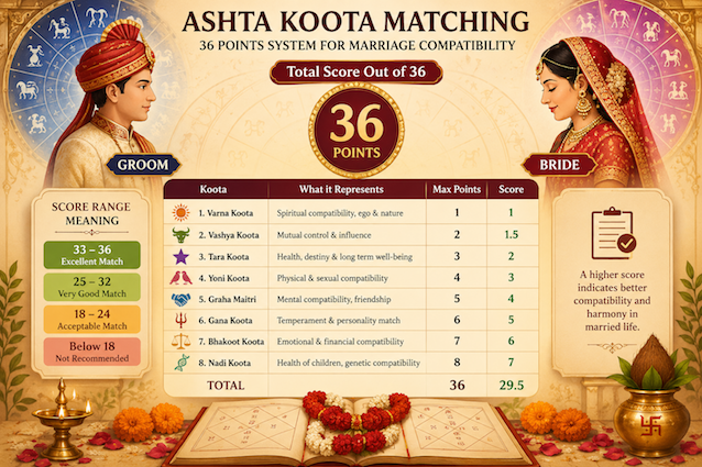 Minimum Score Required for Marriage Matching and What Your Kundli Matching Score Really Means