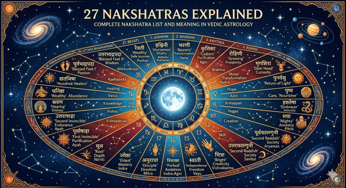 27 Nakshatras Explained Complete Nakshatra List And Meaning In Vedic Astrology